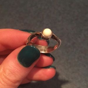 Silver Ring with White Stone